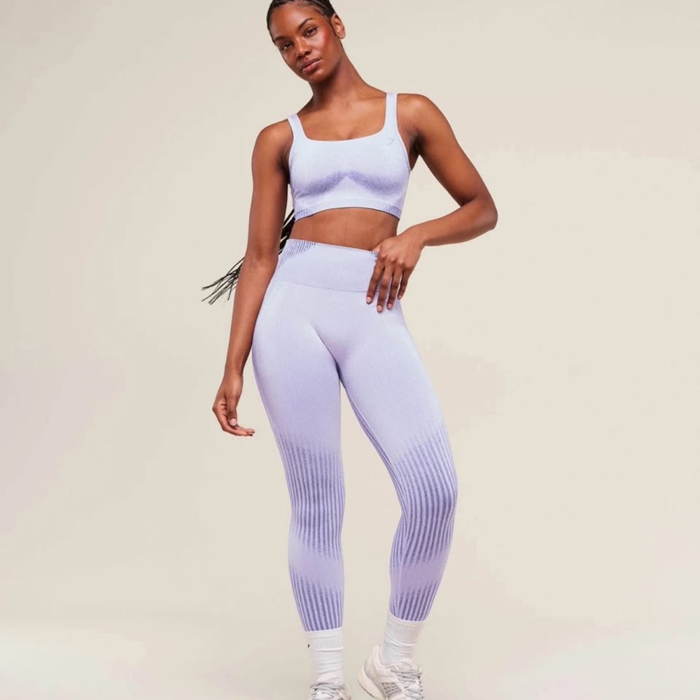 Brand New Gymshark Lilac and Purple Seamless Activewear Set